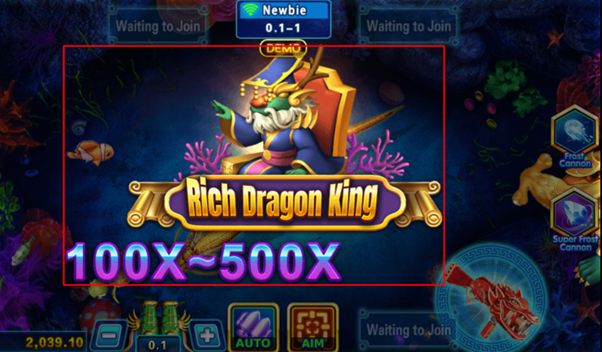 Hình ảnh về nút Rich Dragon King và giải thưởng